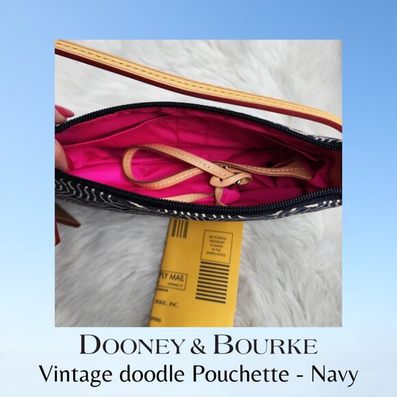 Vintage Dooney and Bourke Doodle Pouchette - Navy - Picture 3 of 3